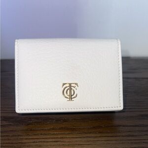 Tiffany & Co. White Wallet with Gold Emblem